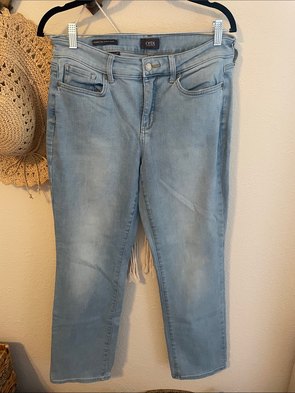 NYDJ Light Wash Marilyn Straight Leg Jeans